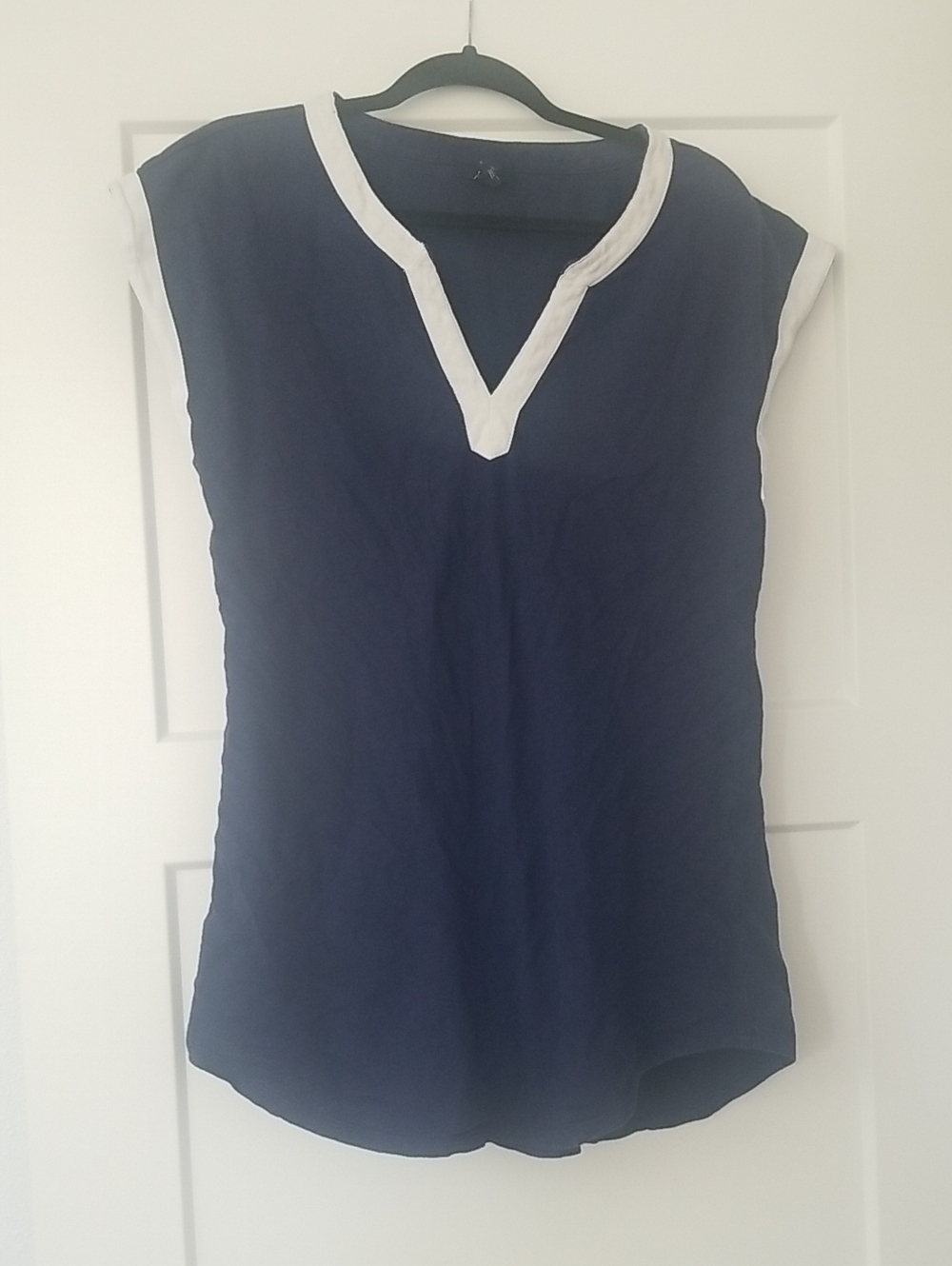 GAP Navy V-Neck Sleeveless dress/swin coverup with White Trim